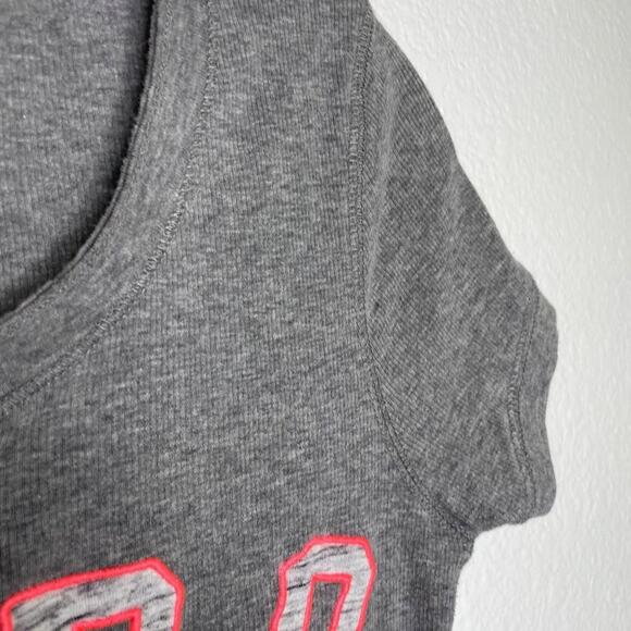 Aeropostale Womens Top Size L Y2K Light Gray Short Sleeve Pullover Casual - Picture 9 of 11